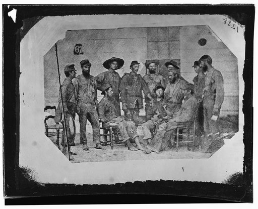 Non-commissioned officers, 19th Iowa Infantry, exchanged prisoners from Camp Ford, Texas. Photographed at New Orleans on their arrival