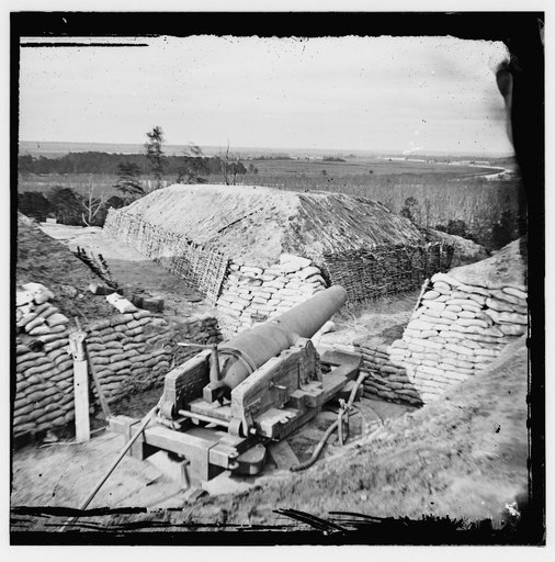 Dutch Gap Canal, James River, Virginia. Confederate battery