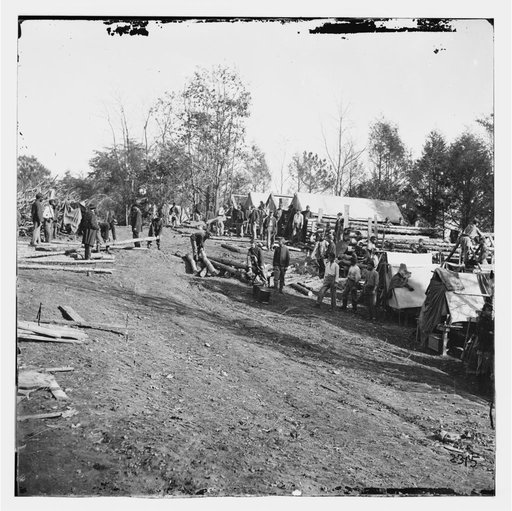James River, Virginia. Building winter quarters, Ft. Brady