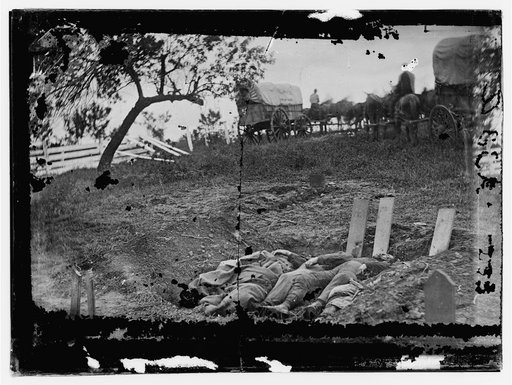 Gettysburg, Pennsylvania. Unfinished Confederate graves near the center of the battlefield