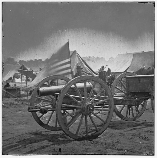 Hanover Court House, Virginia (vicinity). 12-pdr. Howitzer captured by 17th New York & 12th Maine Regiments. (Butterfield's Brigade)