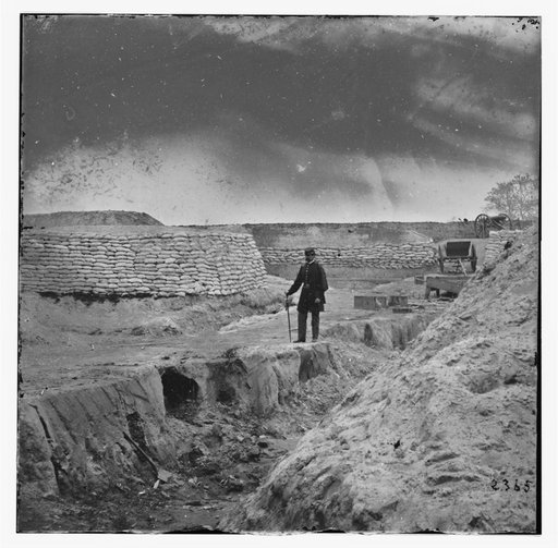 Yorktown, Virginia (vicinity). Fortifications. The ditch, dug by Cornwallis in 1781 was deepened by Gen. Magruder in 1862