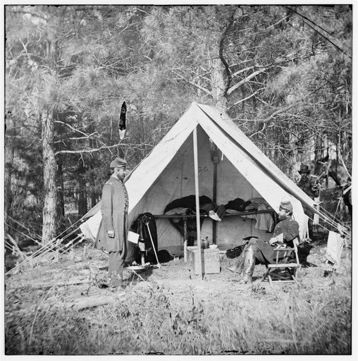 Yorktown, Virginia. Headquarters of Sarg. Gabriel. Grant & Chaplain Jones, H. Dwight of French's Brigade. 66th New York Inf. "GOVERNOR'S GUARDS"