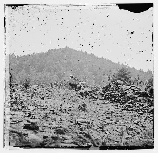 Gettysburg, Pennsylvania. Big Round Top from entrenchments on Little Round Top