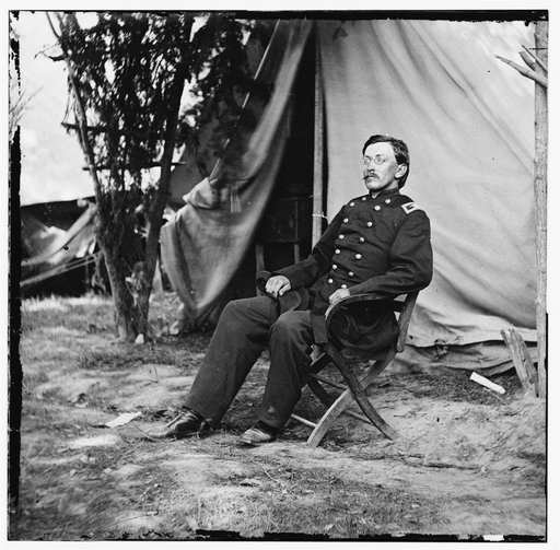 Col. George H. Chapman (3rd Indiana Cavalry) at his headquarters. Army of the Potomac