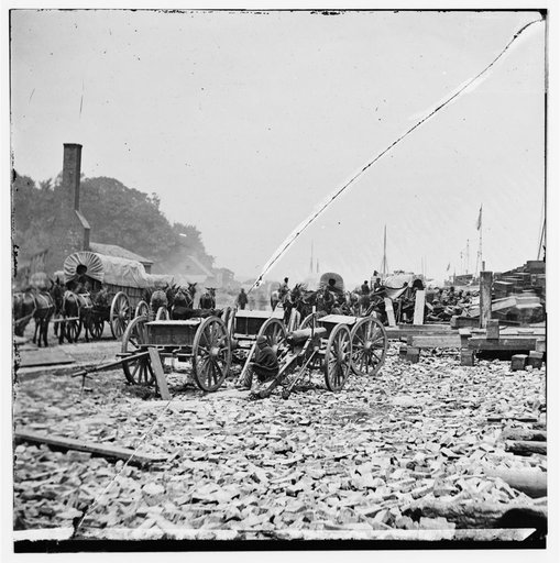 City Point, Virginia. Caissons, cannon and army wagons, etc