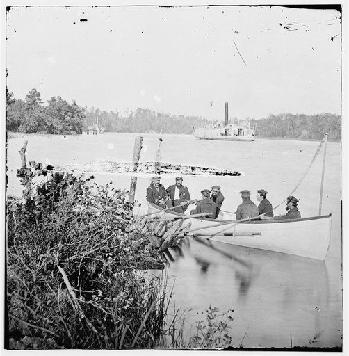 James River, Virginia. Officers and men of COMMODORE PERRY