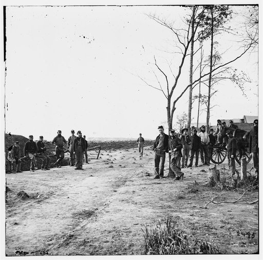 Petersburg, Virginia (vicinity). Group of 13th New York heavy Artillery. Winter camp