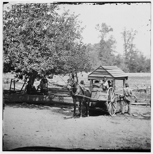 Fredericksburg, Virginia. Soldiers filling water cart. Army of the Potomac