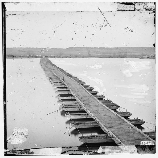 Jones' Landing, Virginia (vicinity). Pontoon bridge across the James River
