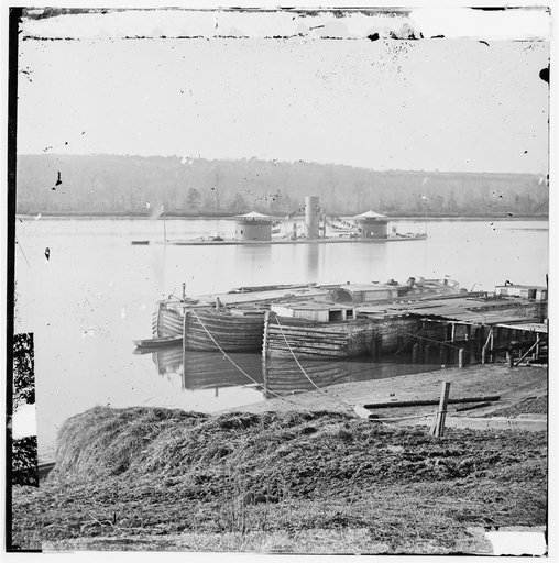 Aiken's Landing, Virginia. Double-turreted monitor U.S.S. on James River