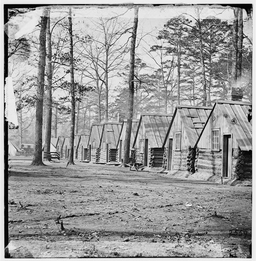 Chapin's Bluff], Virginia (vicinity). Soldier's quarters at Chapin's farm