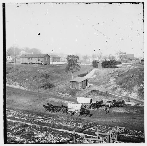 City Point, Virginia. Supply wagons of 2d Brigade, 2d Corps