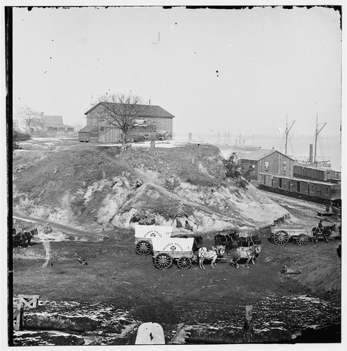 City Point, Virginia. Gen. [Marsena R.] Patrick's headquarters and mail wharf