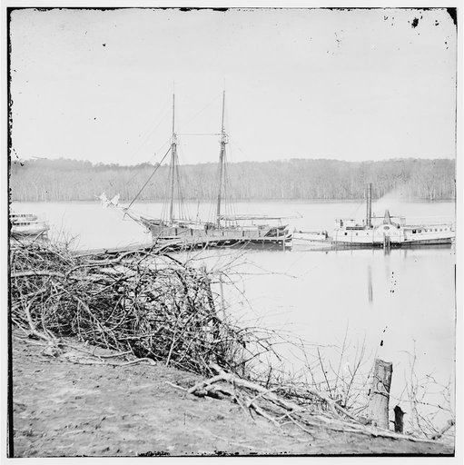 City Point, Virginia (vicinity). Hospital wharf on Appomattox