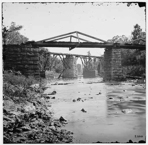 Knoxville, Tennessee (vicinity). Railroad bridge across Platt creek