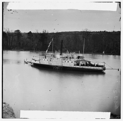James River, Virginia. Converted ferry boat on the [James River