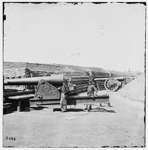 Fort Brady, James River, showing part of battery