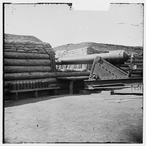 Aiken's Landing, Virginia (vicinity). Interior view of Fort Brady on the James River