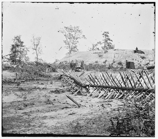 Atlanta, Georgia. Confederate fortifications. (shown is [Barnard's] wagon and portable darkroom)