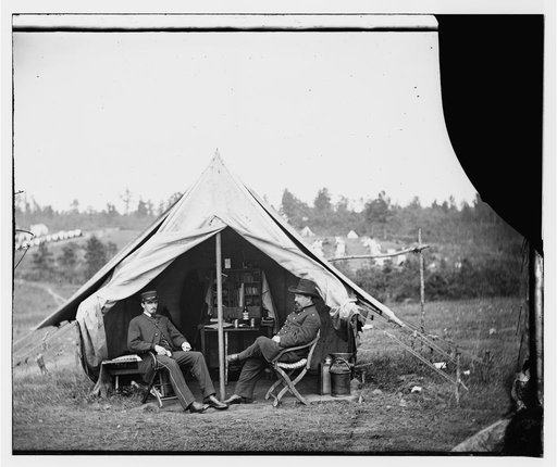 Culpeper, Virginia. Dr. Charles K. Irwin, 72nd New York Infantry in front of tent