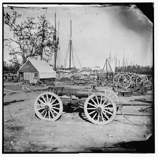 Broadway Landing, Appomattox River, Virginia. Park of artillery