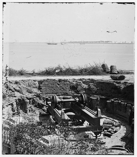 Charleston, South Carolina. Remains of Blakely gun destroyed by Confederates before evacuation