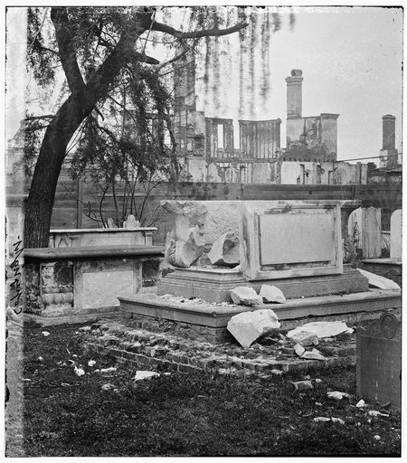 Charleston, South Carolina. The bombarded graveyard of the Circular Church