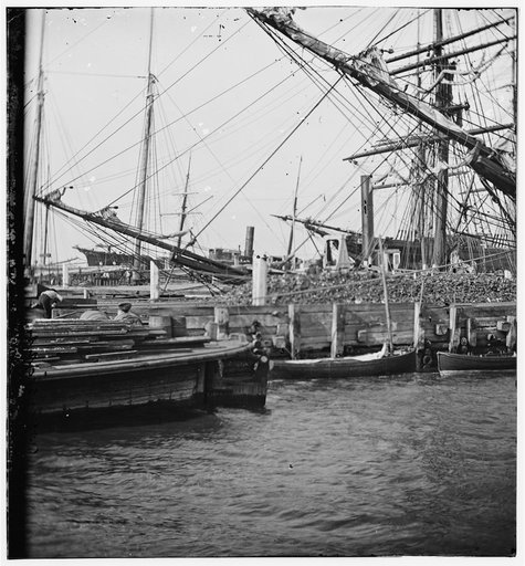 Charleston, South Carolina. View of the wharves near the Battery