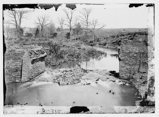 Bull Run, Virginia. Ruins of stone bridge