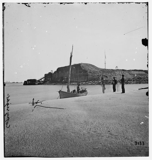 Charleston, South Carolina. View of Fort Sumter from the sand bar