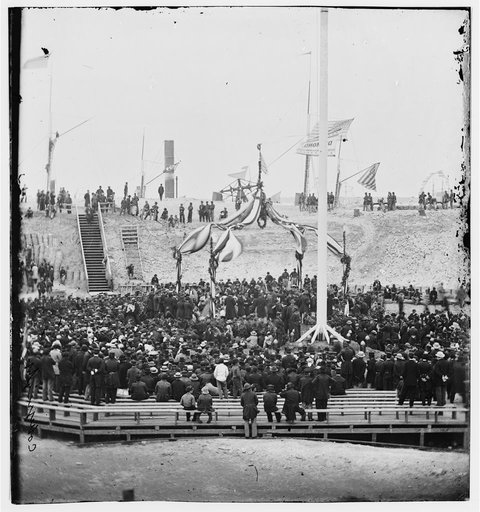 Charleston, South Carolina. Flag-raising ceremony at Fort Sumter