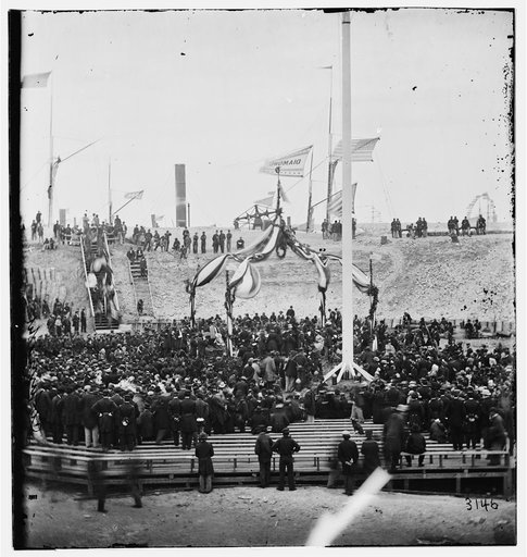 Charleston, South Carolina. Interior of Fort Sumter during the ceremony of raising the flag
