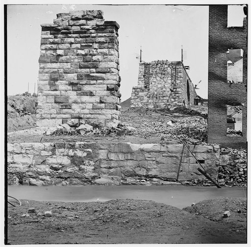 Richmond, Virginia. Ruins of railroad bridge
