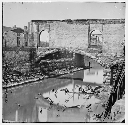 Richmond, Virginia. Ruins along the canal