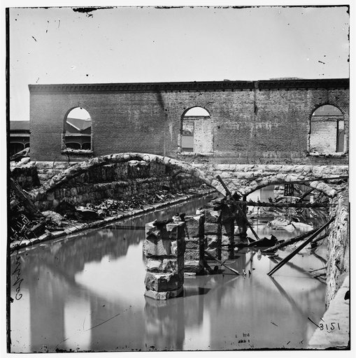 Richmond, Virginia. Ruins along the canal