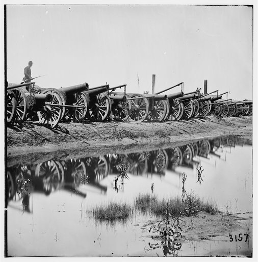 Richmond, Virginia. Captured siege guns at Rocketts