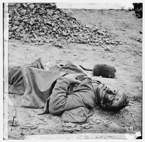 Petersburg, Va., April 1865; Dead South Carolina soldier in trenches