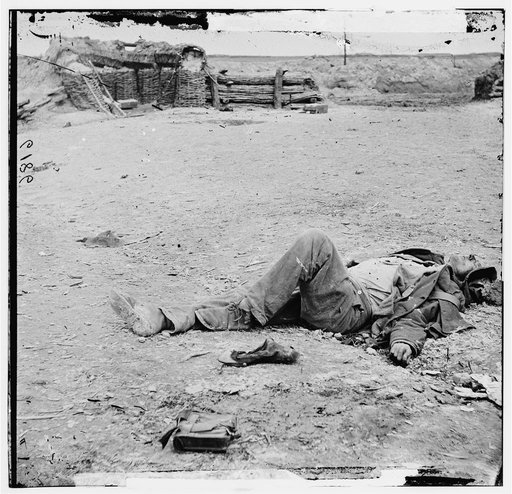 Petersburg, Virginia. Dead Confederate soldier