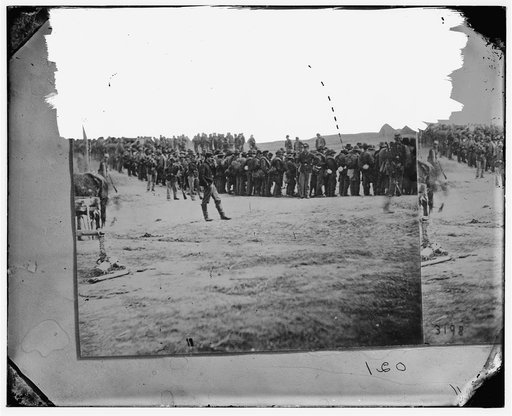 Five Forks, Virginia (vicinity).] Confederate prisoners on the way to the rear. Captured at Five Forks