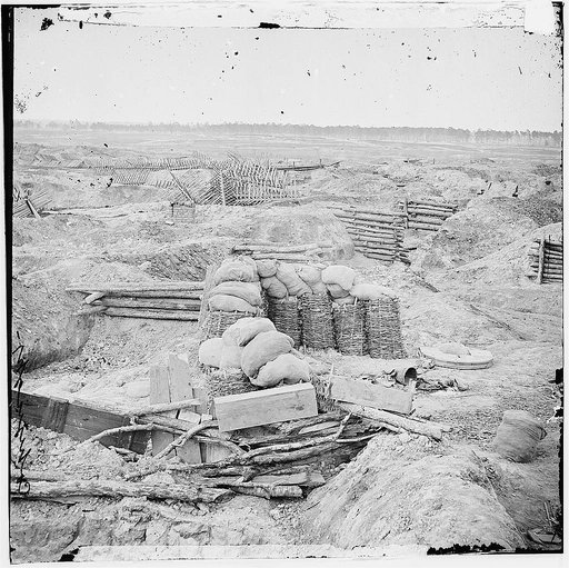 Petersburg, Virginia. Confederate breastworks in front of Petersburg