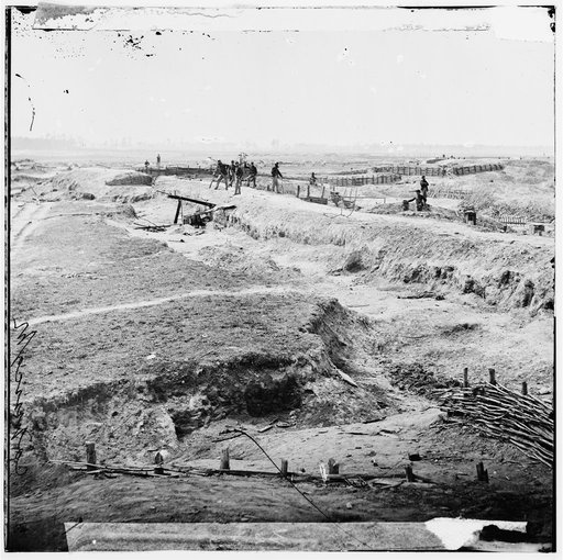 Petersburg, Virginia. Confederate breastworks in front of Petersburg