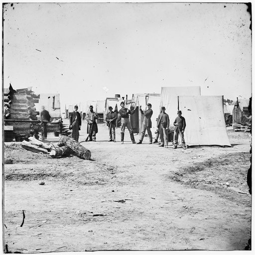 Petersburg, Virginia.] Federal camp. Soldiers boxing