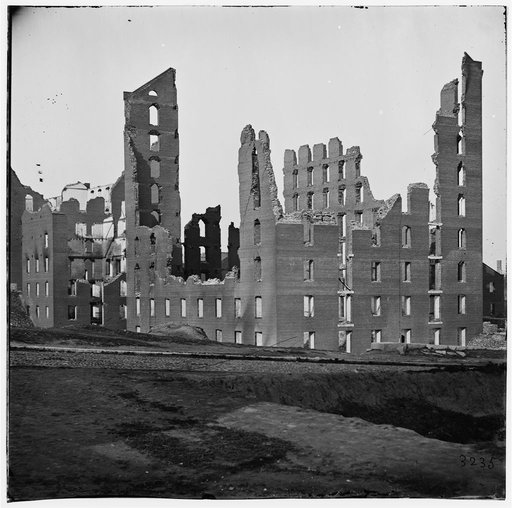 Richmond, Virginia. Ruined buildings in the burnt district