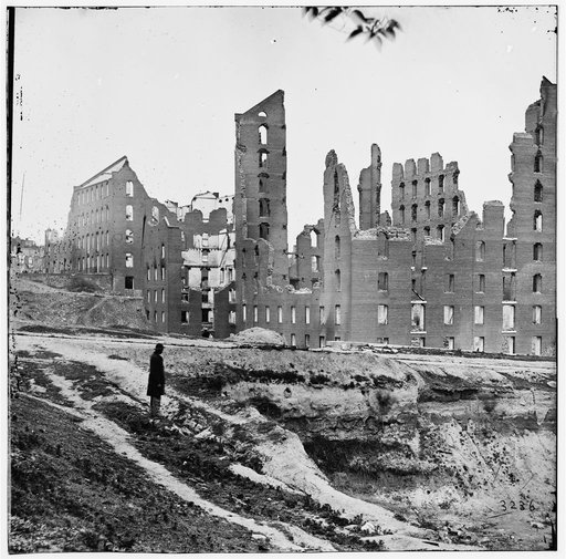 Richmond, Virginia. Ruined buildings in the burnt district