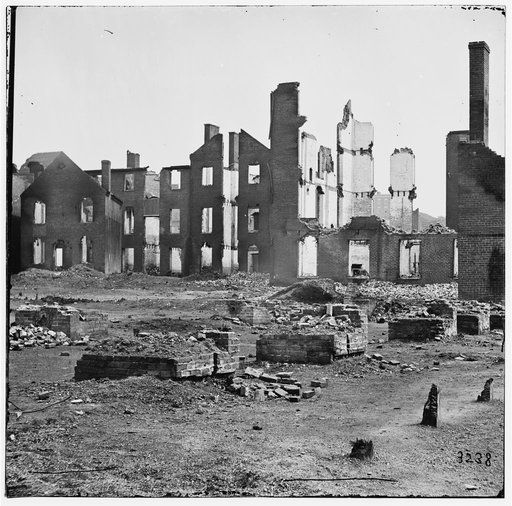 Richmond, Virginia. Ruined buildings in the burnt district