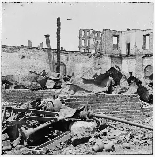 Richmond, Virginia. Ruins of Richmond & Petersburg Railroad depot