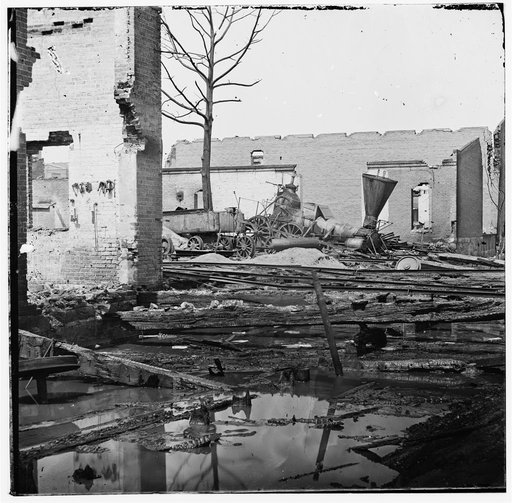 Richmond, Virginia. Destroyed Richmond & Petersburg locomotive