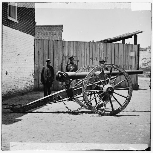 Richmond, Virginia. Whitworth gun on wharf awaiting shipment