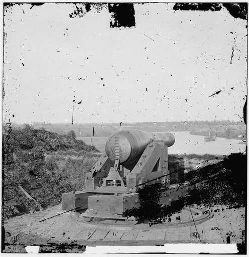 Drewry's Bluff, Virginia. Columbiad gun in Fort Darling on James